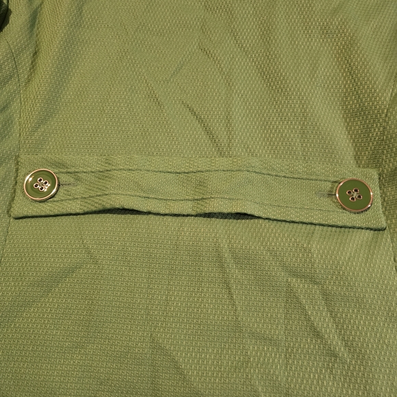 Dialogue Green Textured Button-Front Blazer Jacket Plus Size 2X - Picture 9 of 9